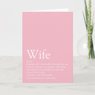 Cartão Melhor Esposa do Mundo Definição Rosa Feminino