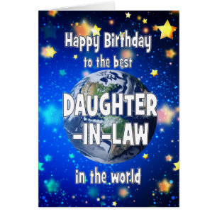 Cartão Melhor Filha de Direito no Aniversário do Mundo