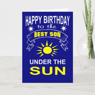 Cartão melhor filho sob o aniversário do sol