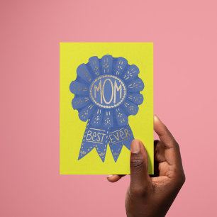 Cartão Melhor Fita Azul do Que Dia de as mães Mãe