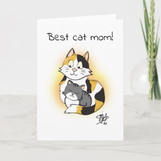 Cartão Melhor Gato de Cartoon Apreciação da Mãe