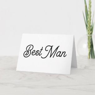 Cartão Melhor Homem de Script Branco e Preto
