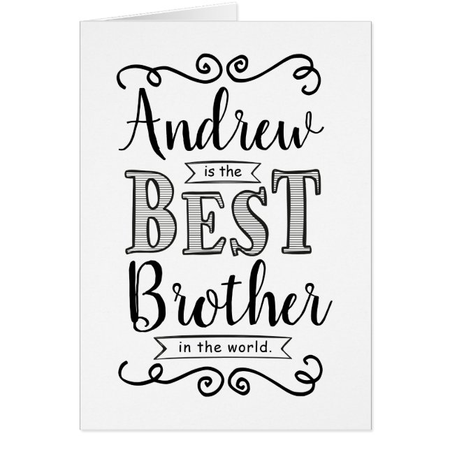 Cartão Melhor Irmão no Aniversário do Mundo (Frente)