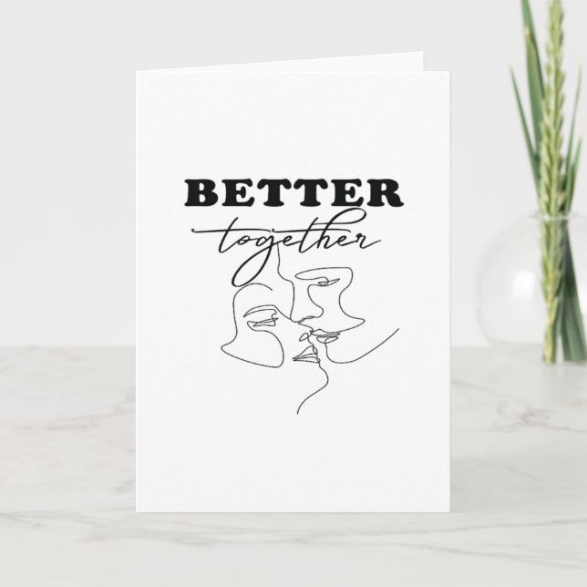 Cartão Melhor Juntos Beijo Design Romântico  (Frente)