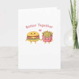 Cartão Melhor Juntos Dia dos Namorados Cute Kawaii Hambúr