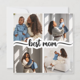 Cartão Melhor Mãe Colagem Personalizada de 4 Fotos