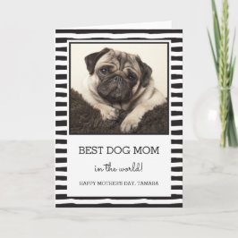 Cartão Melhor mãe de cachorro | Branco | Dia de as mães d