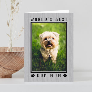 Cartão Melhor Mãe de Cachorro do Mundo Foto Rústica para