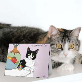 Cartão Melhor Mãe de Gato Gatinho de Smoking Dia das Mães