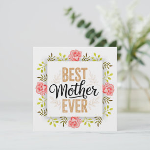 Cartão "Melhor Mãe de Todas" Dia das Mães Floral