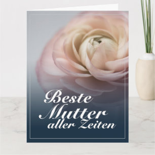 Cartão Melhor mãe de todos os tempos com grande rosa rosa