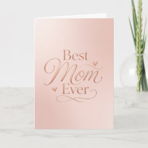 Cartão Melhor Mãe de Todos Tipografia Elegante em Rosa Do