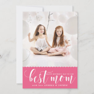 Cartão Melhor mãe   Dia de as mães de Caligrafia Moderna 