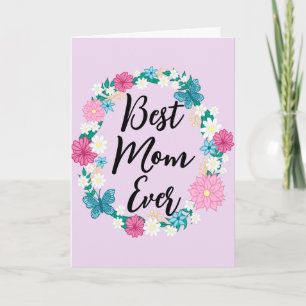 Cartão Melhor Mãe do Mundo Feliz Dia das Mães Coroa Flora