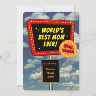 Cartão Melhor Mãe do Mundo (personalizável)