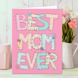 Cartão Melhor Mãe do Mundo Rosa Dia das Mães