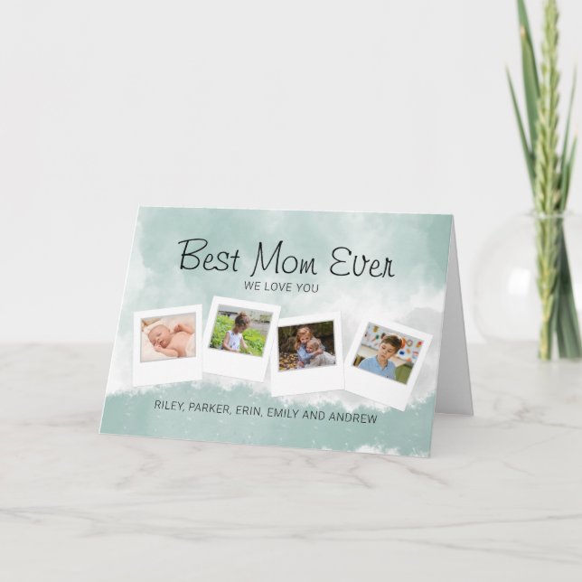 Cartão Melhor Mãe em Cada Foto de Família (Frente)