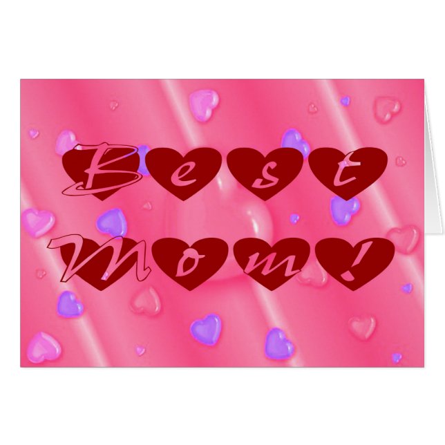 Cartão Melhor Mãe em Corações (Frente Horizontal)