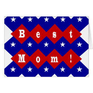 Cartão Melhor Mãe em Forma de Diamante Patriótica
