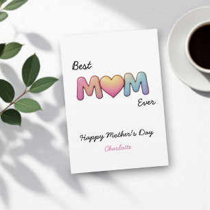 Cartão Melhor Mãe Nunca   Dia de as mães Personalizado Ba
