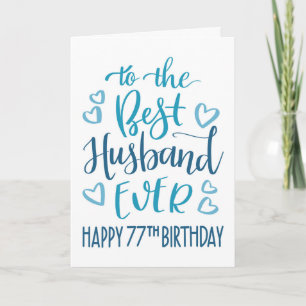 Cartão Melhor Marido do 7.º Aniversário Tipografia em Azu