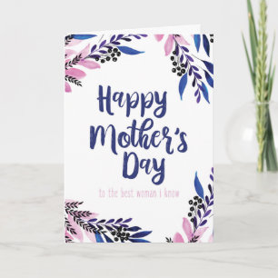 Cartão Melhor Mulher Que Conheço Placa De Dia de as mães