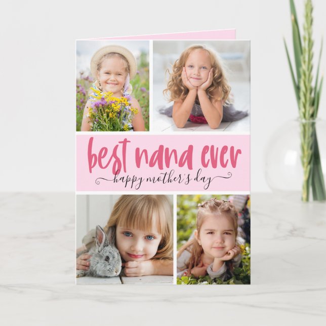 Cartão Melhor Nana de Todos os Tempos Foto Dia das Mães (Frente)