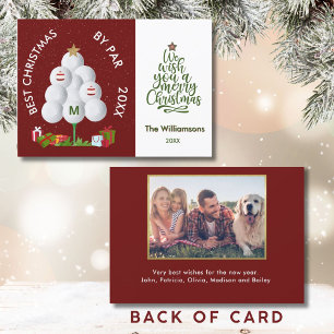 Cartão Melhor Natal de Par Golf Ball Tree Foto Inicial