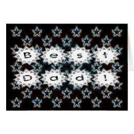 Cartão Melhor Pai com estrelas Neon