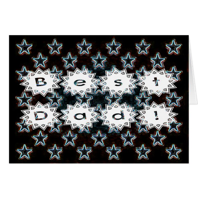 Cartão Melhor Pai com estrelas Neon (Frente Horizontal)