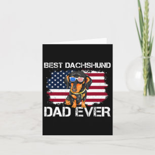 Cartão Melhor pai Dachshund de todos os tempos Patriótico