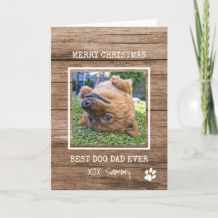 Cartão Melhor Pai de Cachorro do Mundo Foto Feliz Natal