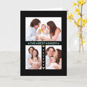 Cartão Melhor Pai de Colagem de Fotografias da Família