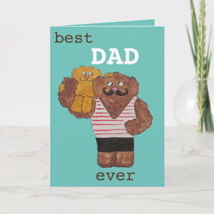 Cartão Melhor Pai De Diversão De Um Urso De Pai Forte De