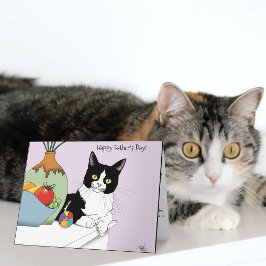 Cartão Melhor Pai de Gato Gato de Smoking Fofo Dia dos Pa