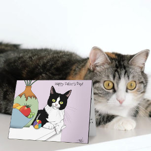 Cartão Melhor Pai de Gato Gato de Smoking Fofo Dia dos Pa
