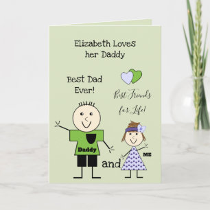 Cartão Melhor Pai de saudades de aniversário de meninas