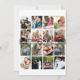 Cartão Melhor Pai do Mundo 16 Colagem de Fotos Personaliz