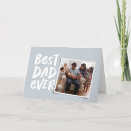 Cartão Melhor pai do mundo foto moderna azul Dia dos Pais