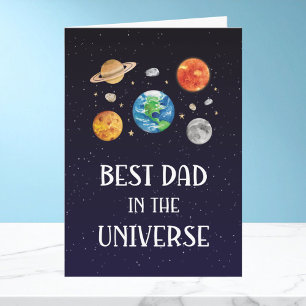 Cartão Melhor Pai do Universo Citação Dia dos Pais Dobrad