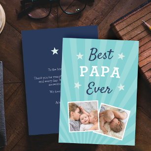 Cartão Melhor Papa Nunca   Foto plana Dia de os pais