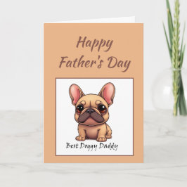Cartão Melhor Papai Cachorrinho Bulldog Francês Dia dos P