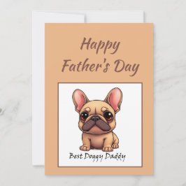 Cartão Melhor Papai Cachorrinho Bulldog Francês Dia dos P