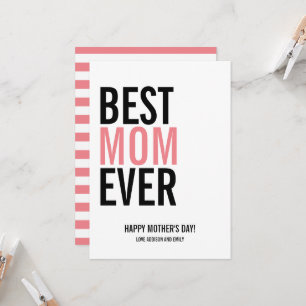 Cartão Melhor placa de Dia de as mães da Mãe Nunca