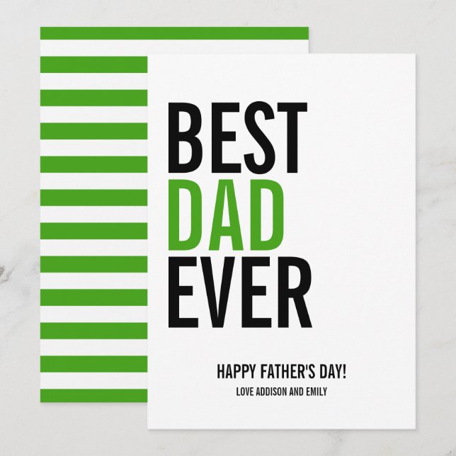 Cartão Melhor placa de Dia de os pais do Pai Nunca (Frente/Verso)