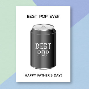 Cartão Melhor placa de Dia de os pais Soda de Pop engraça