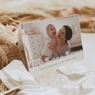 Cartão Melhor placa de saudação de fotos de Dia de as mãe