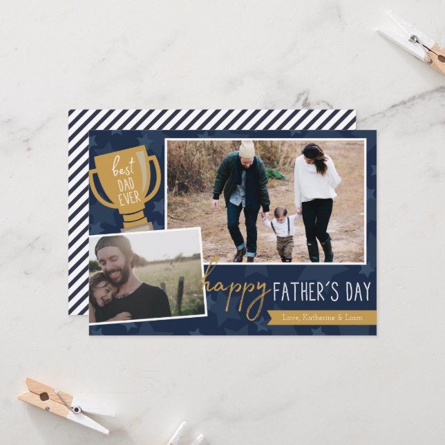 Cartão Melhor placa de saudação de fotos do Prêmio (Frente/Verso In Situ)