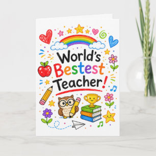 Cartão Melhor Professor do Mundo Professor Fofo Apreciaçã