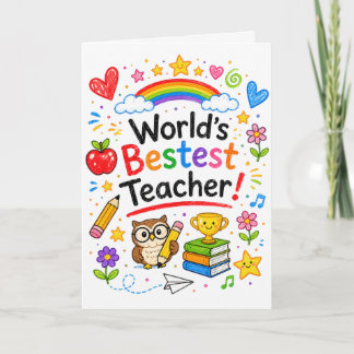Cartão Melhor Professor do Mundo Professor Fofo Apreciaçã